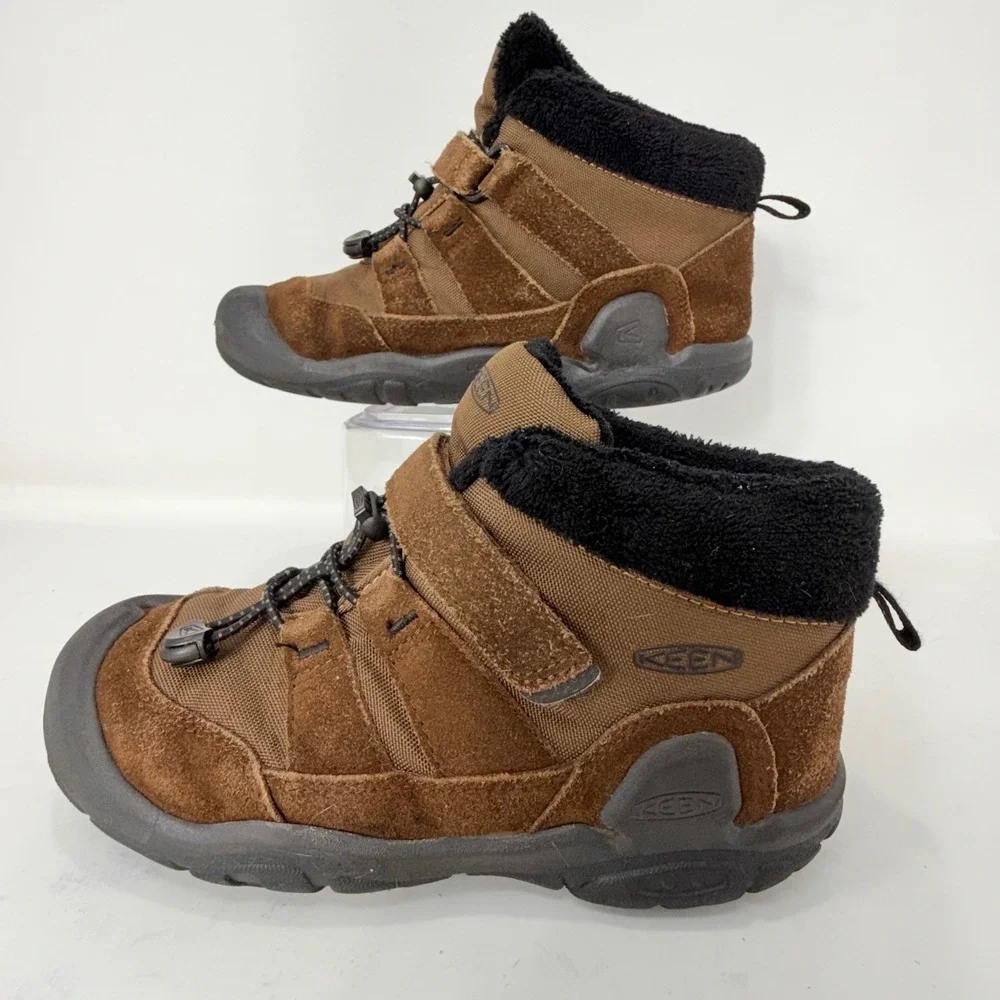 Keen Kids Brown Suede Insulated Winter Boots 1026737 Size 3Y Warm -4F Rated